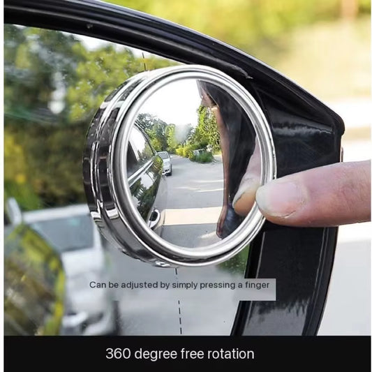 2Pcs 360 Degree Adjustable Blind Spot Mirror Car Auxiliary Rearview Convex Mirror round Frame Wide Angle Mirrors for Car Reverse